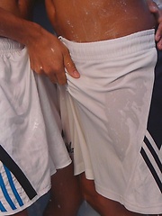 Ray and Nick wet the bed while they get soaked during a horny bareback piss session, Added: 2012-06-28 by Gay Asian Piss