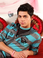 Latin twink Angelo strokes his thick cock., Added: 2014-05-01 by BF Collection